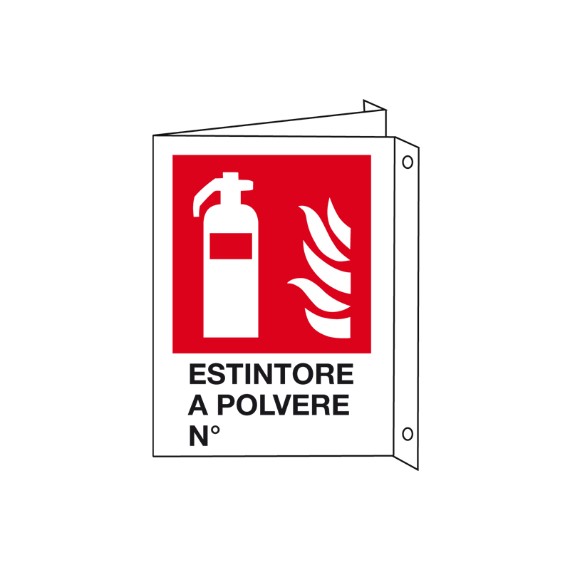 ESTINTORE A POLVERE N. CARTELLO ALLUMINIO 200X300 BIF