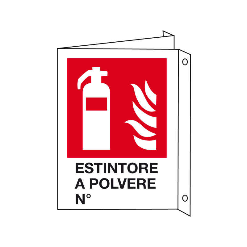 ESTINTORE A POLVERE N. CARTELLO ALLUMINIO 330X500 BIF