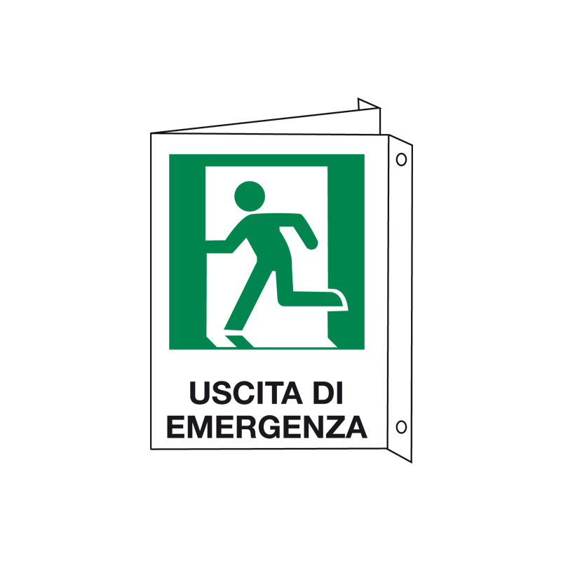 USCITA DI EMERGENZA OMINO A SINISTRA CARTELLO ALLUMINIO 200X300 BIF