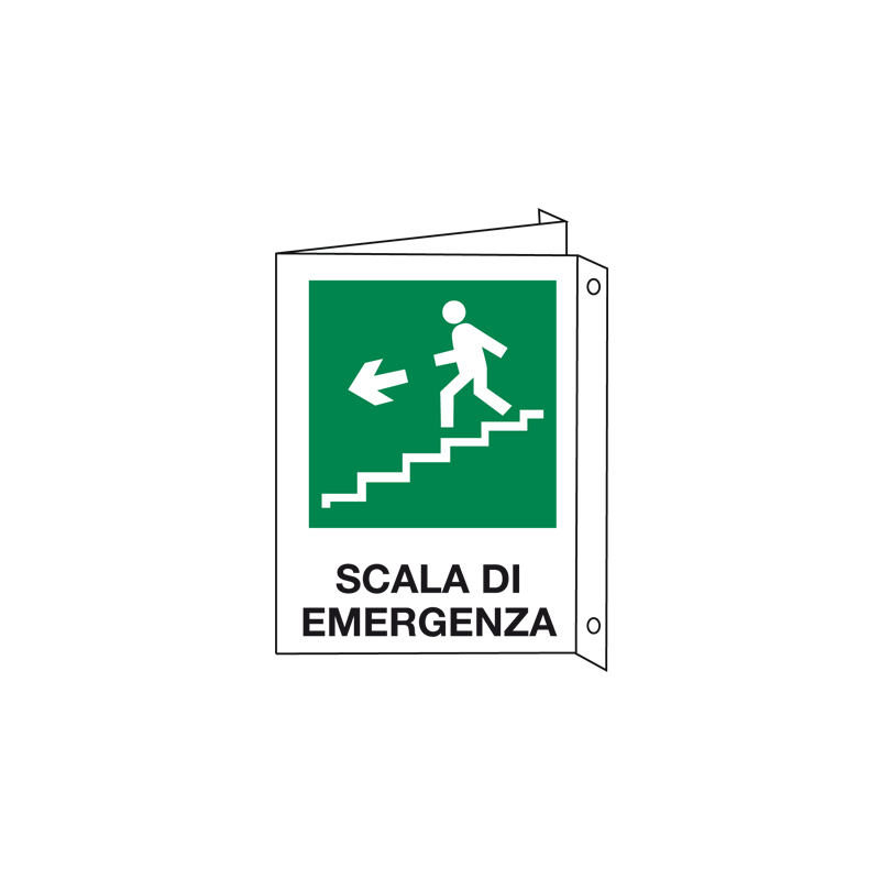 SCALA A SCENDERE SINISTRA CARTELLO ALLUMINIO 150X175 BIF