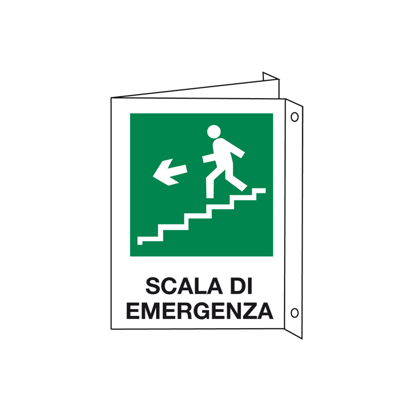 SCALA A SCENDERE SINISTRA CARTELLO ALLUMINIO 200X300 BIF