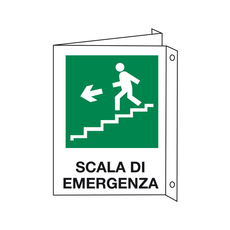 SCALA A SCENDERE SINISTRA CARTELLO ALLUMINIO 330X500 BIF