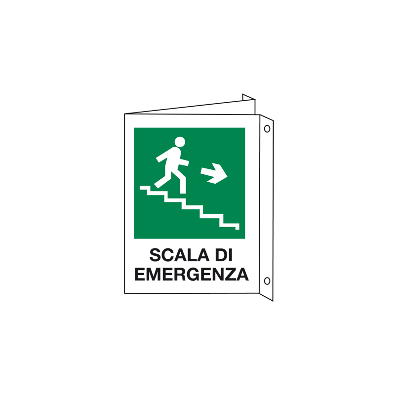 SCALA A SCENDERE DESTRA CARTELLO ALLUMINIO 150X175 BIF
