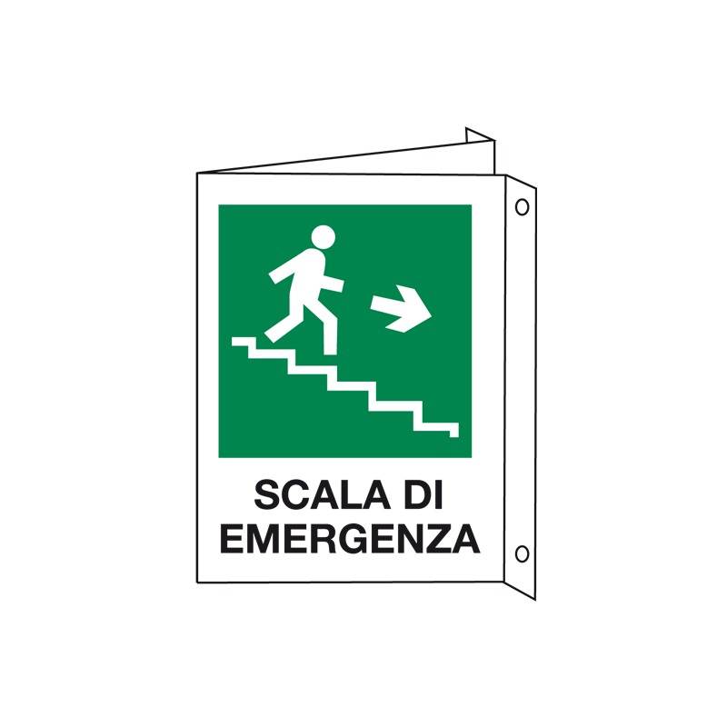 SCALA A SCENDERE DESTRA CARTELLO ALLUMINIO 200X300 BIF