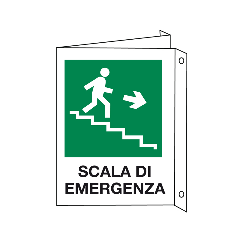 SCALA A SCENDERE DESTRA CARTELLO ALLUMINIO 330X500 BIF