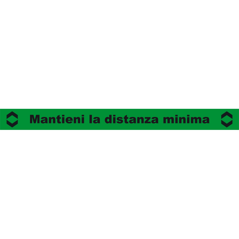 MANTIENI LA DISTANZA MINIMA - ADESIVO PER PAVIMENTI 100X8 CM