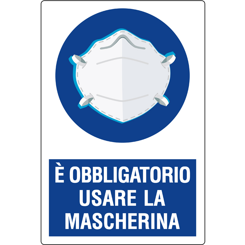 E OBBLIGATORIO USARE LA MASCHERINA CARTELLO ALL. 20X30