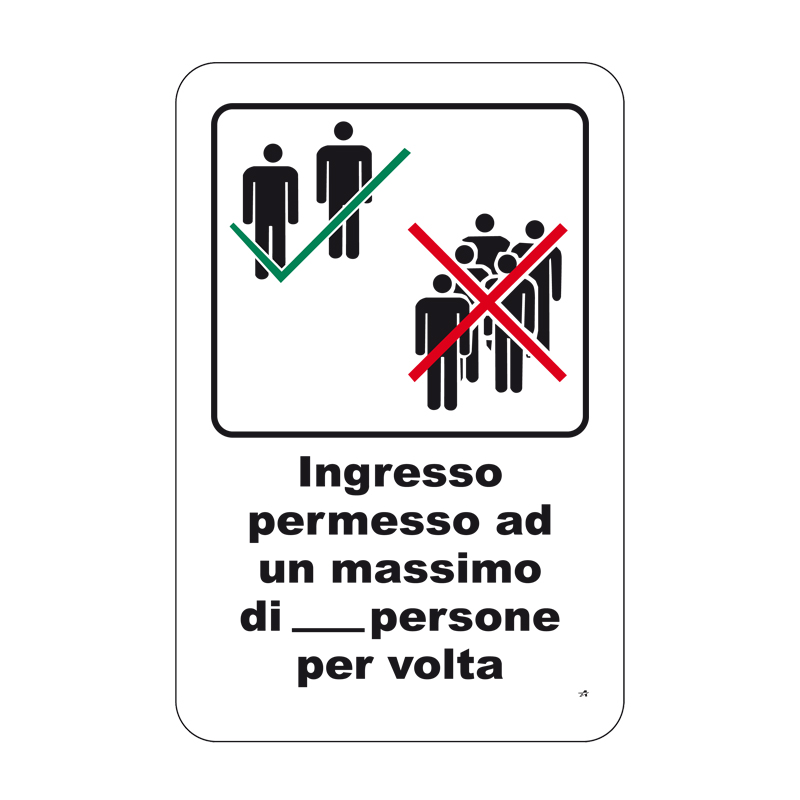 INGRESO PERMESSO MAX ... PERSONE  CARTELLO ALL. 33X50