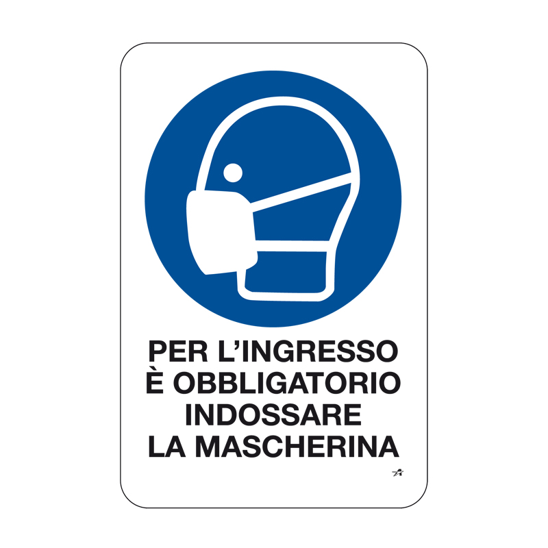 OBBLIGATORIO INDOSSARE LA MASCHERINA CARTELLO ALL. 33X50