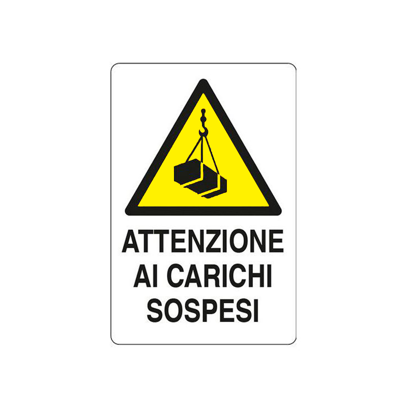 ATTENZIONE AI CARICHI SOSPESI CARTELLO KPL POLIONDA 400X600 MM