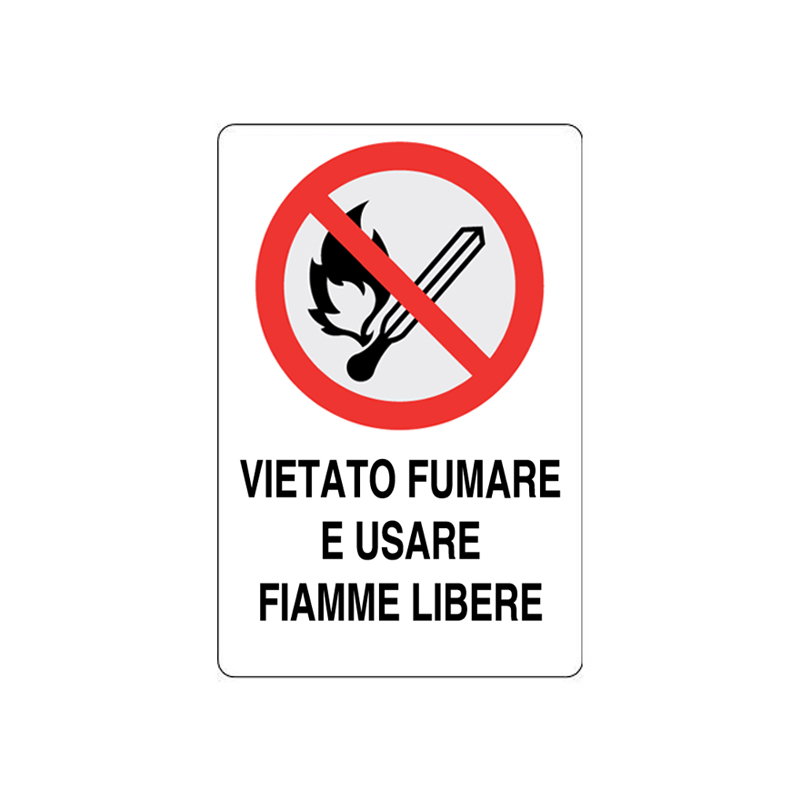 VIETATO FUMARE E USARE FIAMME LIBERE CARTELLO KPL POLIONDA 400X600 MM