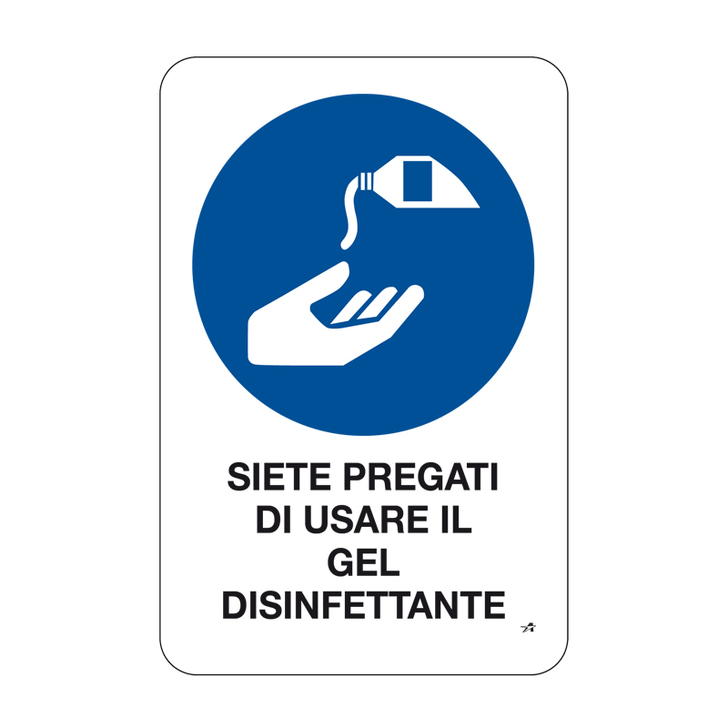 USARE IL GEL DISINFETTANTE  CARTELLO ALL. 33X50
