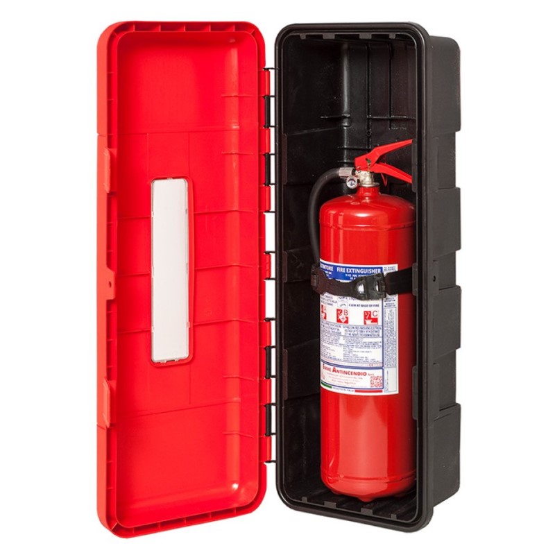 CASSETTA PORTA ESTINTORE DA 5 KG A CO2 E 9 O 12 KG A POLVERE  C/LASTRA