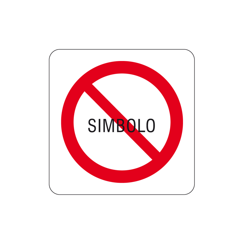 CARTELLO ALLUMINIO 125X125 MM DIVIETO