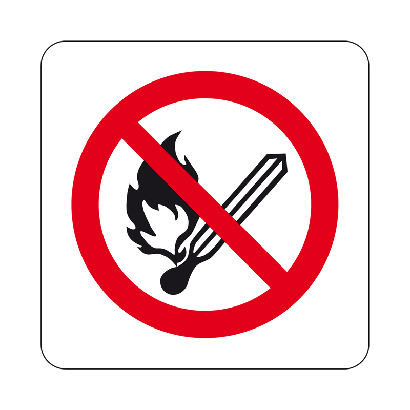 VIETATO FUMARE O USARE FIAMME LIBERE CARTELLO ALLUMINIO 230X230 DIVIETO