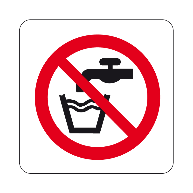 VIETATO BERE ACQUA NON POTABILE CARTELLO ALLUMINIO 230X230 DIVIETO