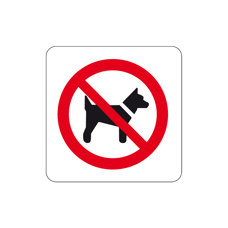 VIETATO L'ACCESSO AI CANI CARTELLO ALLUMINIO 125X125 DIVIETO