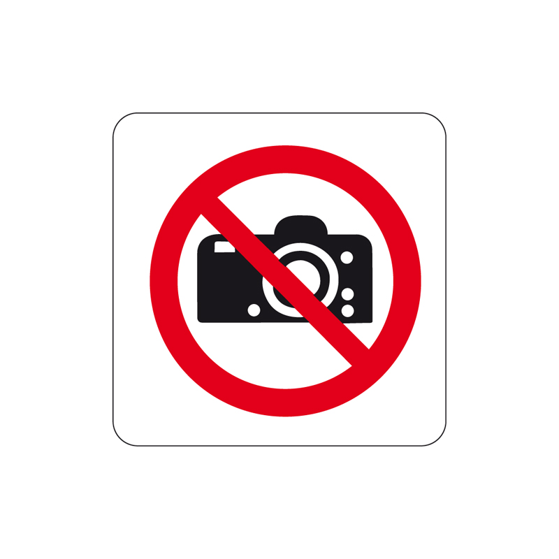 VIETATO FOTOGRAFARE CARTELLO ADESIVO 125X125 DIVIETO
