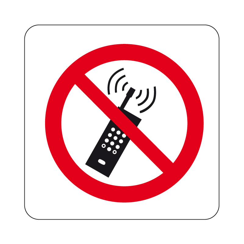 VIETATO TENERE I TELEFONINI ACCESI CARTELLO ALLUMINIO 230X230 DIVIETO
