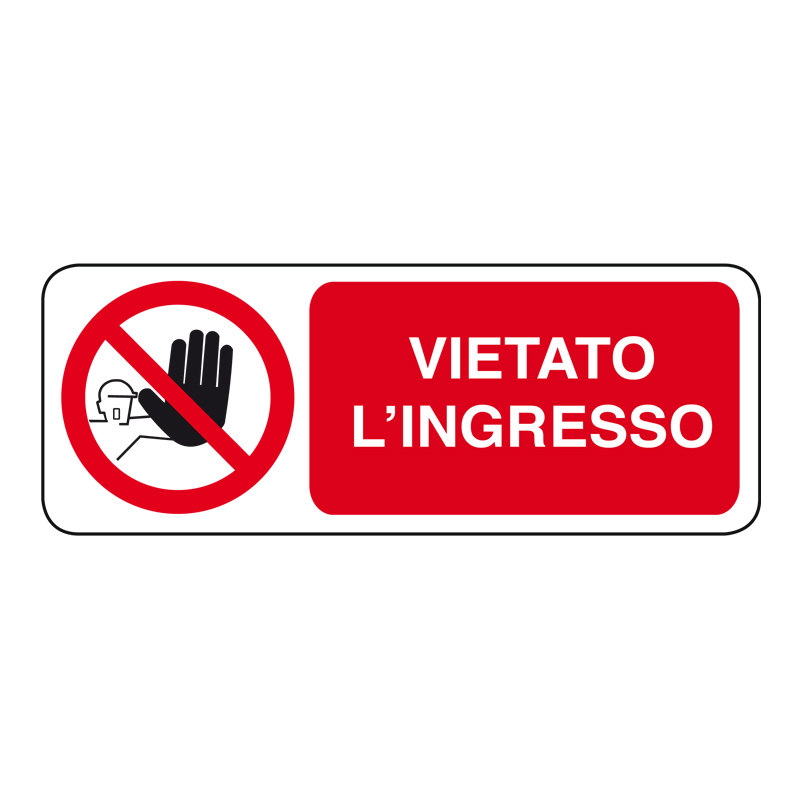 VIETATO L'INGRESSO CARTELLO ALLUMINIO 330X125 DIVIETO