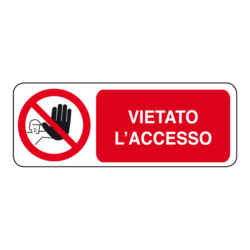 VIETATO L'ACCESSO CARTELLO ALLUMINIO 330X125 DIVIETO