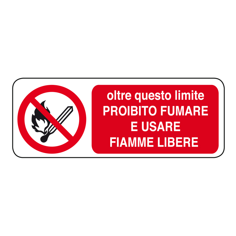OLTRE QUESTO LIMITE PROIB. FUMARE CARTELLO ALLUMINIO 330X125 DIVIETO