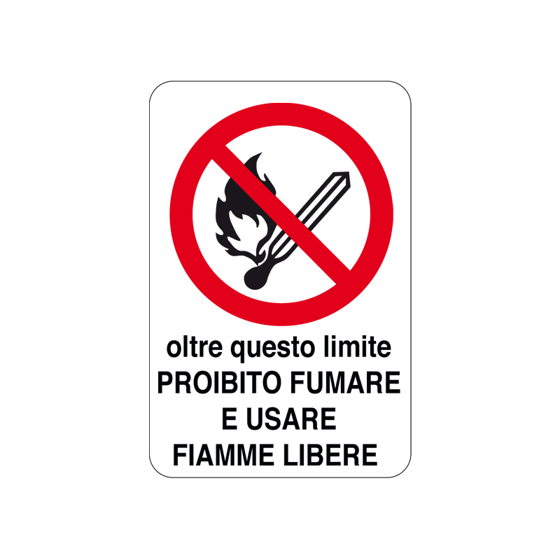 OLTRE QUESTO LIMITE PROIB. FUMARE CARTELLO ALLUMINIO 200X300 DIVIETO