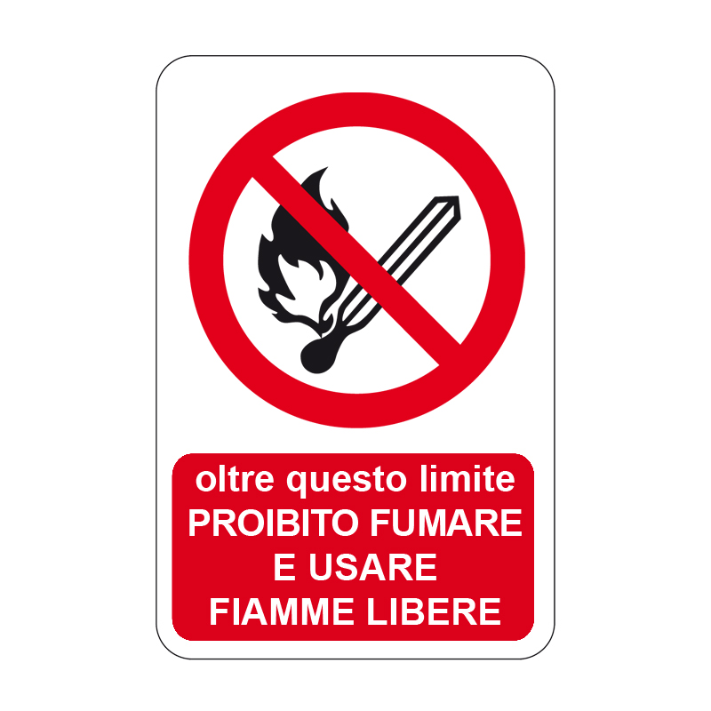 OLTRE QUESTO LIMITE PROIB. FUMARE CARTELLO ALLUMINIO 330X500 DIVIETO