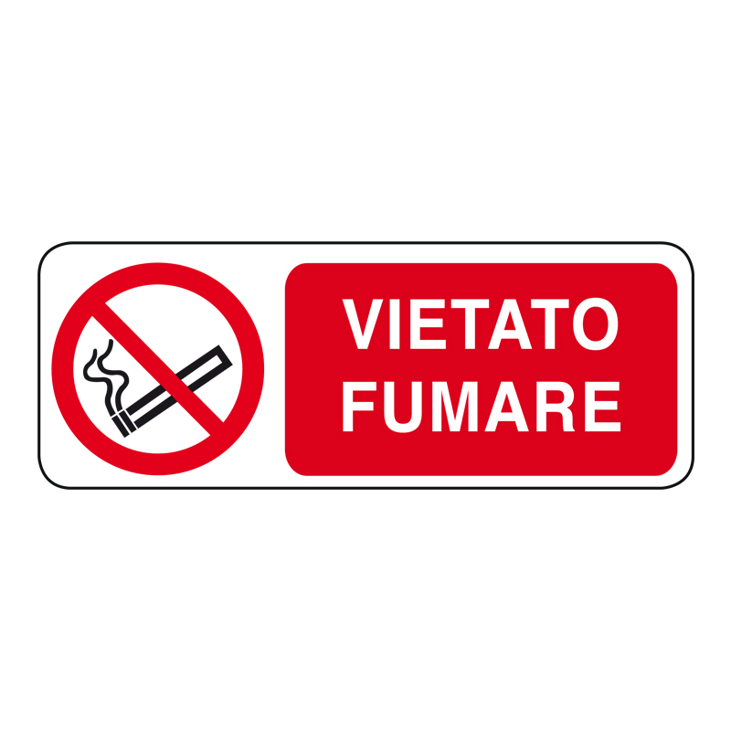 VIETATO FUMARE CARTELLO ADESIVO 330X125 DIVIETO