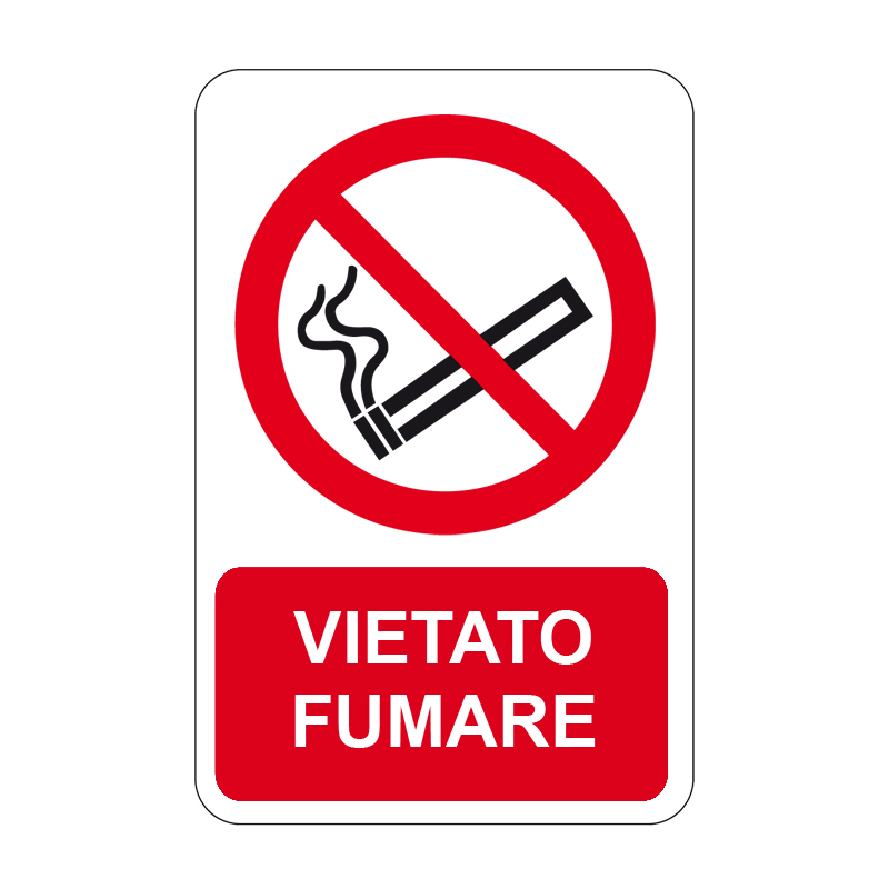 VIETATO FUMARE CARTELLO ALLUMINIO 330X500 DIVIETO