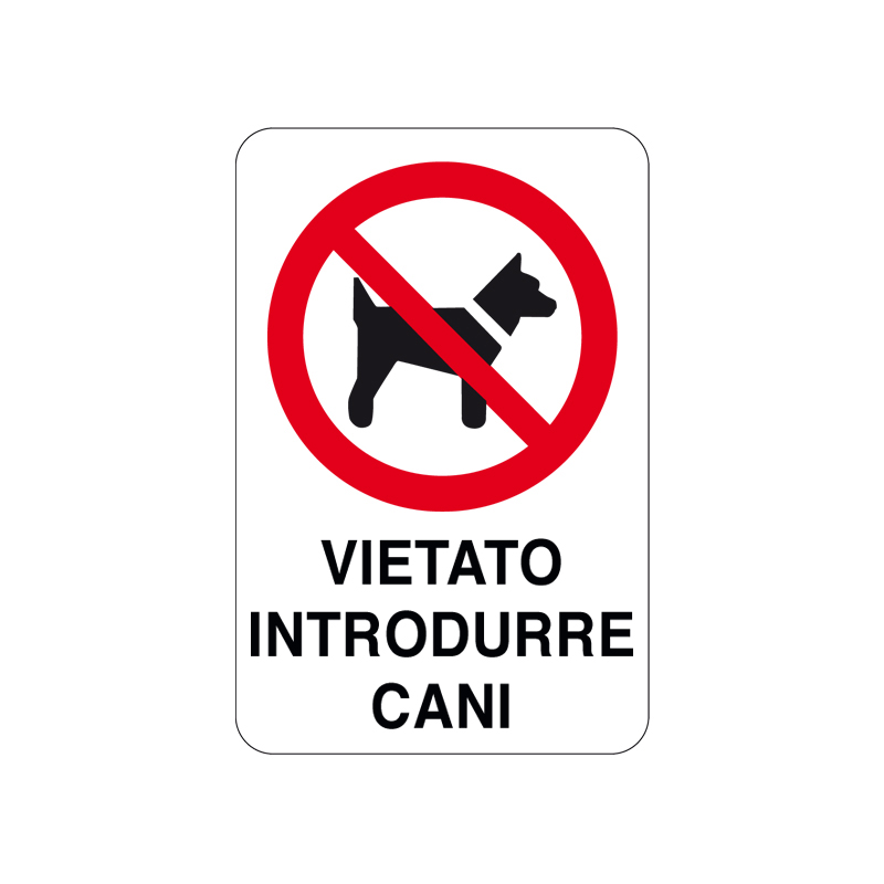 VIETATO INTRODURRE CANI CARTELLO ALLUMINIO 200X300 DIVIETO