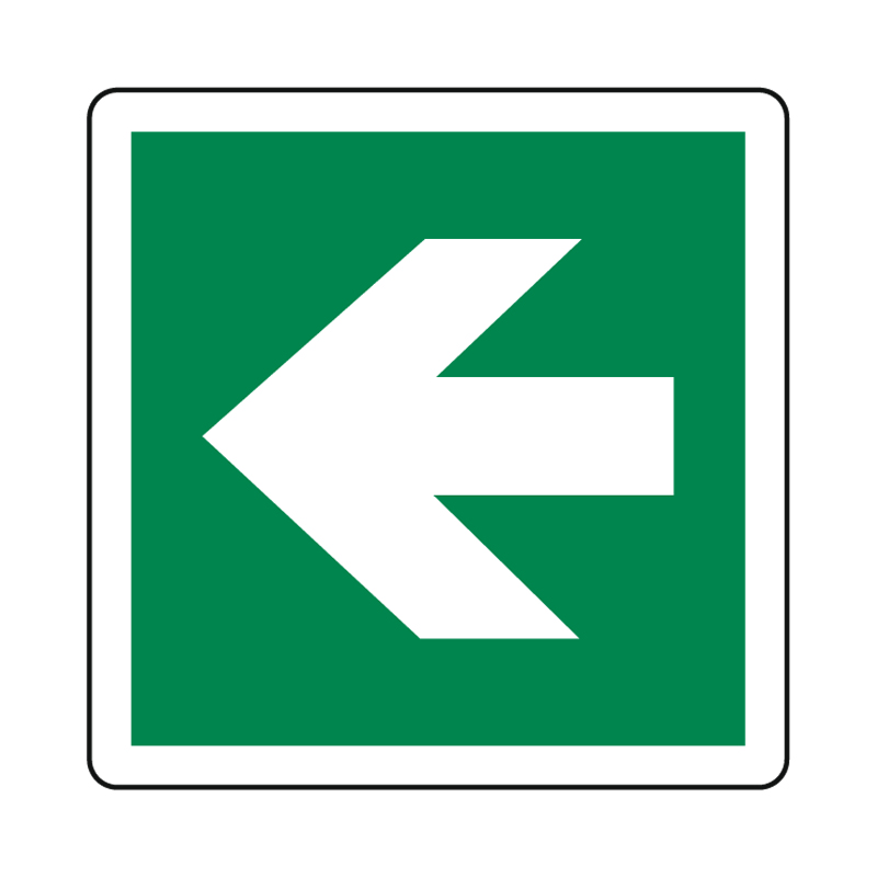 FRECCIA A DESTRA/SINISTRA CARTELLO ALLUMINIO 230X230 EMERGENZA