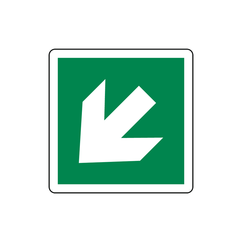 FRECCIA DIAGONALE  A DESTRA/SINISTRA CARTELLO ALLUMINIO 125X125 EMERGENZA