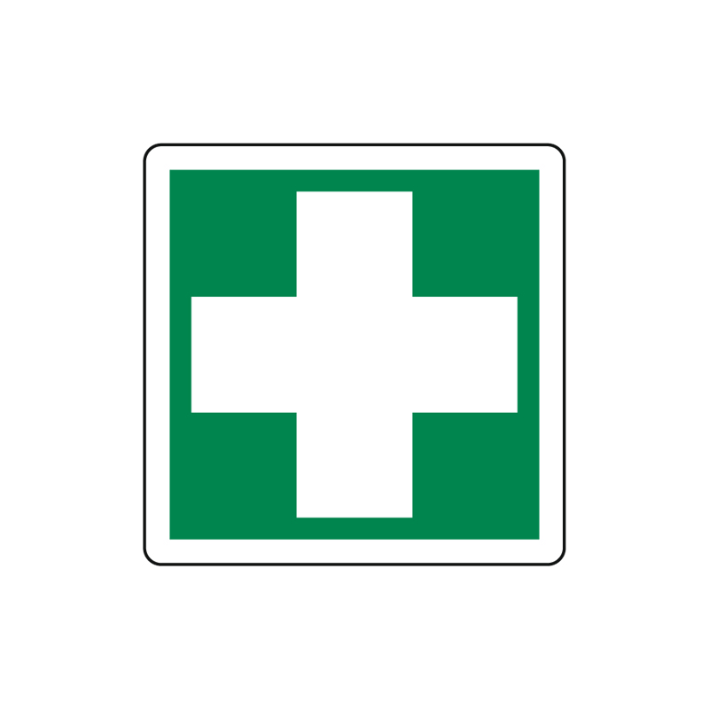 PRIMO SOCCORSO CARTELLO ADESIVO 125X125 EMERGENZA