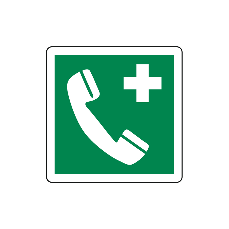 TELEFONO DI EMERGENZA CARTELLO ALLUMINIO 125X125 EMERGENZA