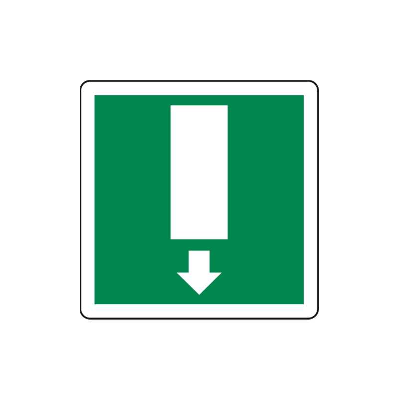 FRECCIA GI&Ugrave; CARTELLO ALLUMINIO 125X125 EMERGENZA