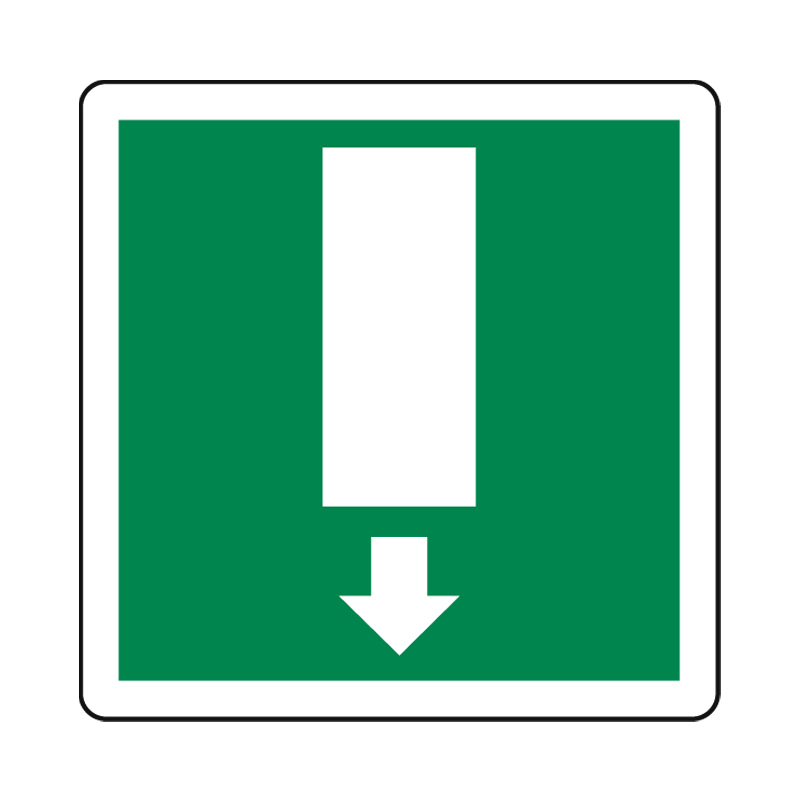 FRECCIA G&Ugrave; CARTELLO ALLUMINIO 230X230 EMERGENZA