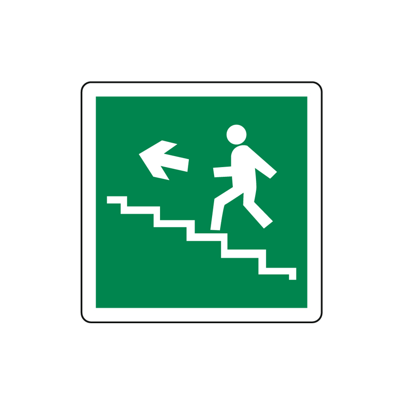 SCALA A SALIRE SINISTRA CARTELLO ALLUMINIO 125X125 EMERGENZA