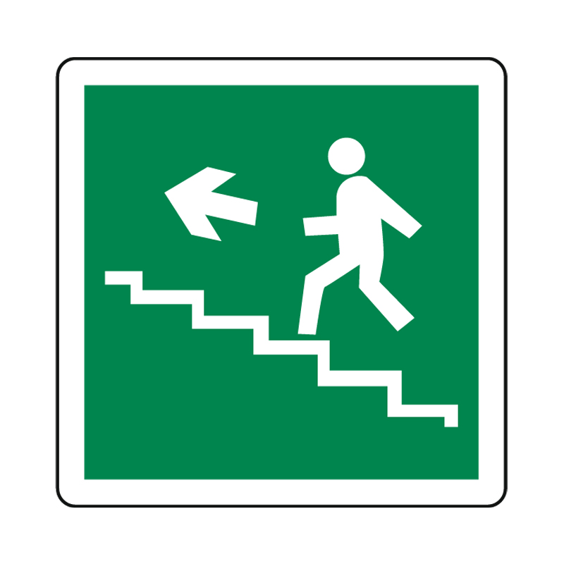 SCALA A SALIRE SINISTRA CARTELLO ALLUMINIO 230X230 EMERGENZA