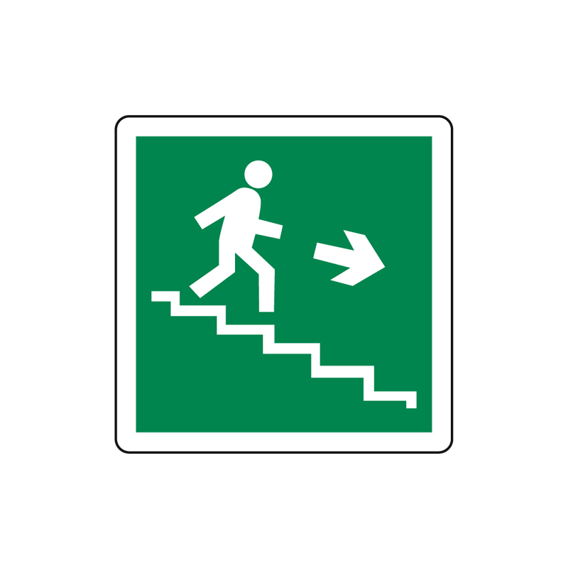 SCALA A SCENDERE DESTRA CARTELLO ALLUMINIO 125X125 EMERGENZA