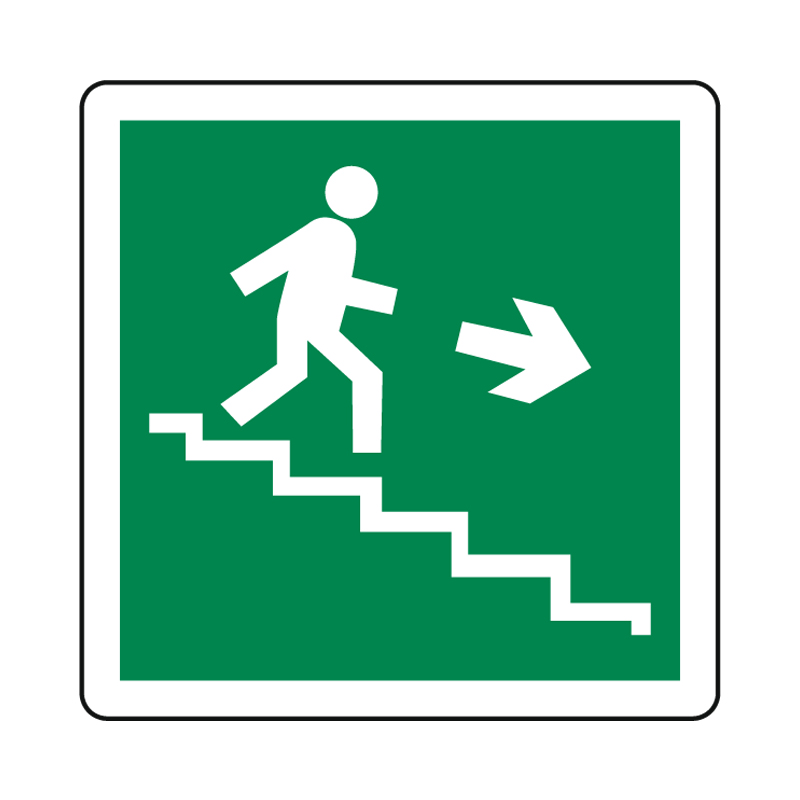 SCALA A SCENDERE DESTRA CARTELLO ALLUMINIO 230X230 EMERGENZA
