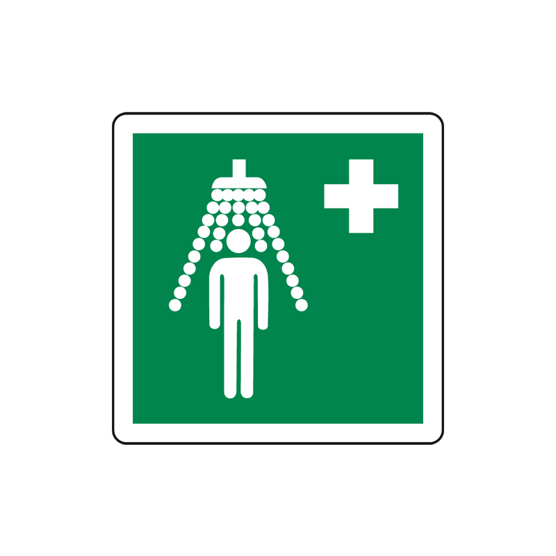 DOCCIA DI EMERGENZA CARTELLO ALLUMINIO 125X125 EMERGENZA