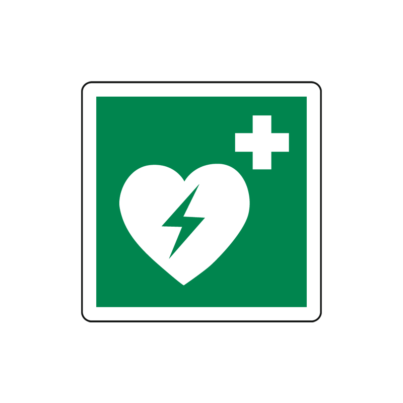 DEFIBRILLATORE ESTERNO DI EMERGENZA CARTELLO ALLUMINIO 125X125 EMERGENZA