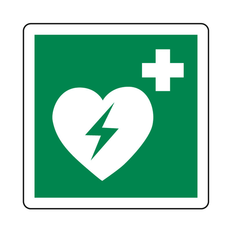 DEFIBRILLATORE ESTERNO DI EMERGENZA CARTELLO ALLUMINIO 230X230 EMERGENZA
