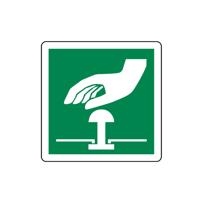 PULSANTE PER ARRESTO DI EMERGENZA CARTELLO ALLUMINIO 125X125 EMERGENZA