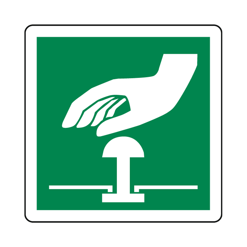 PULSANTE PER ARRESTO DI EMERGENZA CARTELLO ALLUMINIO 230X230 EMERGENZA