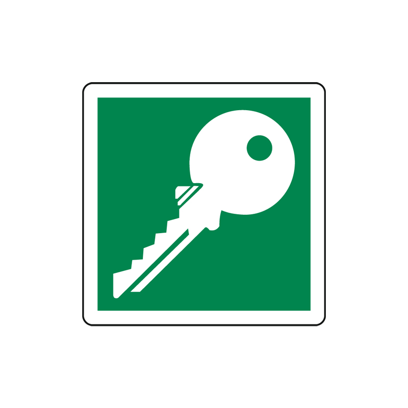 CHIAVE DI EMERGENZA CARTELLO ADESIVO 125X125 EMERGENZA