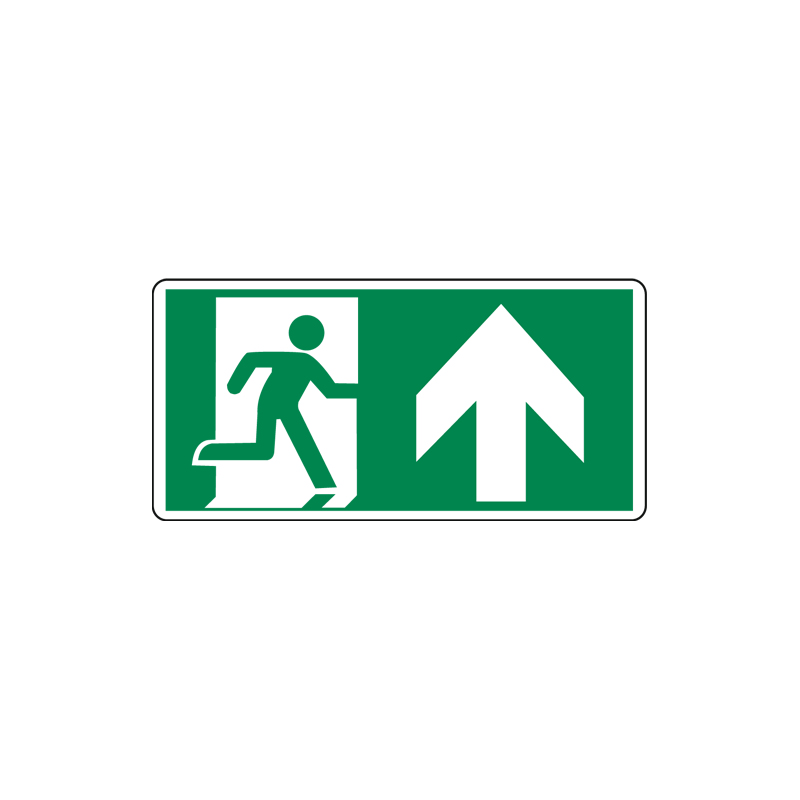 USCITA EMERG. SALIRE OMINO/FRECCIA CARTELLO ALLUMINIO 220X100 EMERGENZA