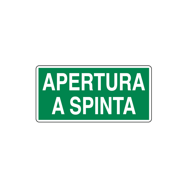 APERTURA A SPINTA CARTELLO ADESIVO 220X100 EMERGENZA