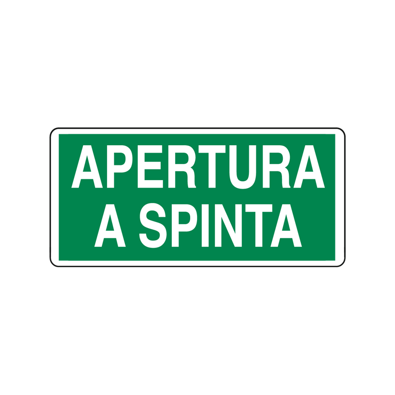 APERTURA A SPINTA CARTELLO ALLUMINIO 350X165 EMERGENZA